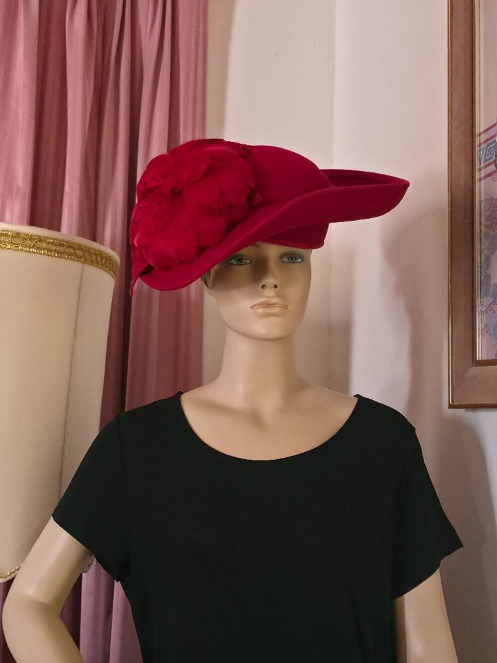 Deborah Fashions The Hat people Red Felt Hat